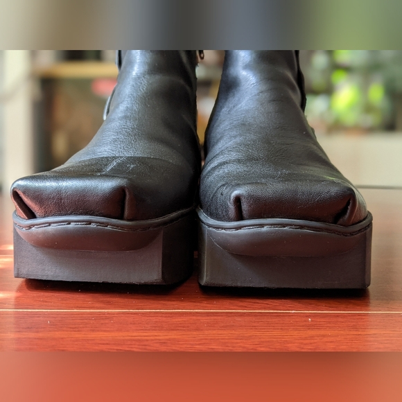 Trippen box 38 square toe leather black boots - Picture 6 of 7